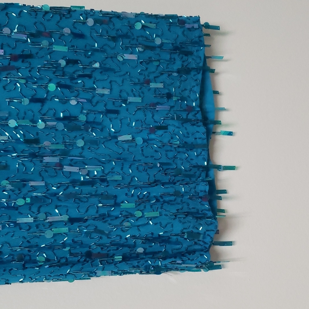 Vintage silk and beaded/sequined mini‎ dress - Picture 7 of 14